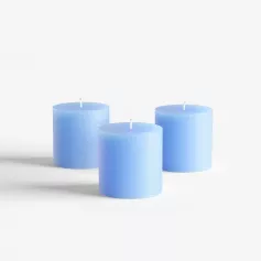 Свеча декоративная парафиновая цвет - голубой, 7,5x7,5 см, арт. 64-0202-35