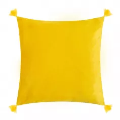 Наволочка декоративная с кисточками Этель 45х45 см, цвет желтый, 100% п/э, велюр 6906464