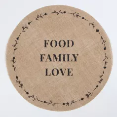 Салфетка Этель "Food.Family.Love" d38, джут 9629329
