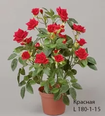 Цветы иск. Роза мини L 180-1-15 красная