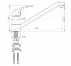 EMAR EC-3009, СМЕСИТЕЛЬ (ХРОМ), норма - фото 2 - миниатюра