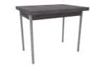СТОЛ ОБЕДЕННЫЙ РАСКЛАДНОЙ НА ЛОМБЕРНОЙ ПЕТЛЕ СТ22 ЛДСП 600(1200)*800*750 (Алюминий Хром/Ателье темный (0000/0199)) - фото 1 - миниатюра