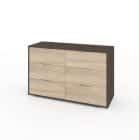 ЛАРС-6-1400 (венге темный/дуб сонома, ручка СА-1, цвет - металлик) - фото 1 - миниатюра