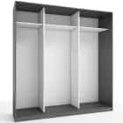 КОРПУС ШКАФА 2200*600*2300 ММ С АНТРЕСОЛЬНЫМИ ПОЛКАМИ (Корпус: ГРАФИТ, Наполнение: БЕЛЫЙ шагрень) - фото 4 - миниатюра