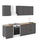 АЙДЕН (серый графит/серый графит/столешница (0,5м+1,0 м+0,5м), дуб вотан 26мм) - фото 1 - миниатюра