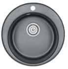 EMAR ГРАНИТ EM-4801 МОЙКА ВРЕЗНАЯ КРУГЛАЯ D480, С ВЫРЕЗОМ ПОД СМЕСИТЕЛЬ (шварц/оникс) - фото 1 - миниатюра