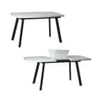 ПРОВАНС.1 (ПЛАСТИК мрамор белый/ подстолье №1 черный муар матовый/ноги 12.1 черный муар) - фото 2 - миниатюра