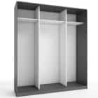 КОРПУС ШКАФА 2000*600*2300 ММ С АНТРЕСОЛЬНЫМИ ПОЛКАМИ (Корпус: ГРАФИТ, Наполнение: БЕЛЫЙ легкий шелк) - фото 2 - миниатюра