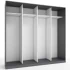 КОРПУС ШКАФА 2400*600*2300 ММ С АНТРЕСОЛЬНЫМИ ПОЛКАМИ (Корпус: ГРАФИТ, Наполнение: БЕЛЫЙ легкий шелк) - фото 1 - миниатюра