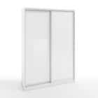 ОПТИМУС (белый шагрень/хром стекло белое) - фото 1 - миниатюра