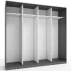 КОРПУС ШКАФА 2400*600*2300 ММ С АНТРЕСОЛЬНЫМИ ПОЛКАМИ (Корпус: ГРАФИТ, Наполнение: БЕЛЫЙ шагрень) - фото 1 - миниатюра