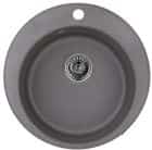 EMAR ГРАНИТ EM-4801 МОЙКА ВРЕЗНАЯ КРУГЛАЯ D480, С ВЫРЕЗОМ ПОД СМЕСИТЕЛЬ (графит/антрацит) - фото 1 - миниатюра