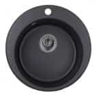 EMAR ГРАНИТ EM-4801 МОЙКА ВРЕЗНАЯ КРУГЛАЯ D480, С ВЫРЕЗОМ ПОД СМЕСИТЕЛЬ (черный/морион) - фото 1 - миниатюра