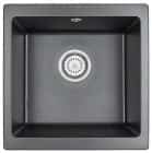 EMAR ГРАНИТ EMП-4443 МОЙКА ВРЕЗНАЯ С ВЫРЕЗОМ ПОД СМЕСИТЕЛЬ (морион) - фото 1 - миниатюра