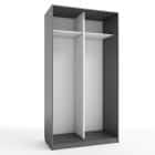 КОРПУС ШКАФА 1200*600*2300 ММ С АНТРЕСОЛЬНЫМИ ПОЛКАМИ (Корпус: ГРАФИТ, Наполнение: БЕЛЫЙ легкий шелк) - фото 1 - миниатюра