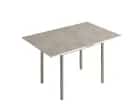 СТОЛ ОБЕДЕННЫЙ РАСКЛАДНОЙ НА ЛОМБЕРНОЙ ПЕТЛЕ СТ22 ЛДСП 600(1200)*800*750 (Алюминий Хром/Цемент светлый (0000/0172)) - фото 2 - миниатюра