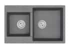 EMAR ГРАНИТ EMQ-2800.Q МОЙКА ВРЕЗНАЯ ДВЕ ЧАШИ 800*500 (антрацит) - фото 2 - миниатюра