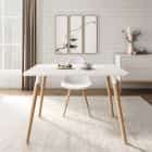 АМАДЕО-1/САНТЪЯГО (белый матовый / металл белый / светлое дерево) - фото 1 - миниатюра