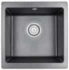 EMAR ГРАНИТ EMП-4443 МОЙКА ВРЕЗНАЯ С ВЫРЕЗОМ ПОД СМЕСИТЕЛЬ (антрацит) - фото 1 - миниатюра