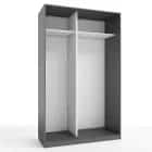 КОРПУС ШКАФА 1400*600*2300 ММ С АНТРЕСОЛЬНЫМИ ПОЛКАМИ (Корпус: ГРАФИТ, Наполнение: БЕЛЫЙ шагрень) - фото 1 - миниатюра