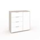 ЛАРС-4.1 (ясень светлый/белый шагрень, ручка СА-1, цвет - металлик) - фото 1 - миниатюра