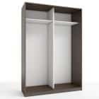 КОРПУС ШКАФА 1600*600*2300 ММ С АНТРЕСОЛЬНЫМИ ПОЛКАМИ (Корпус: ВЕНГЕ ТЕМНЫЙ, Наполнение: БЕЛЫЙ шагрень) - фото 1 - миниатюра