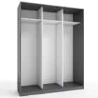 КОРПУС ШКАФА 1800*600*2300 ММ С АНТРЕСОЛЬНЫМИ ПОЛКАМИ (Корпус: ГРАФИТ, Наполнение: БЕЛЫЙ шагрень) - фото 1 - миниатюра