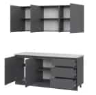 АЙДЕН (серый графит/серый графит/ столешница сосна бискайская) - фото 4 - миниатюра