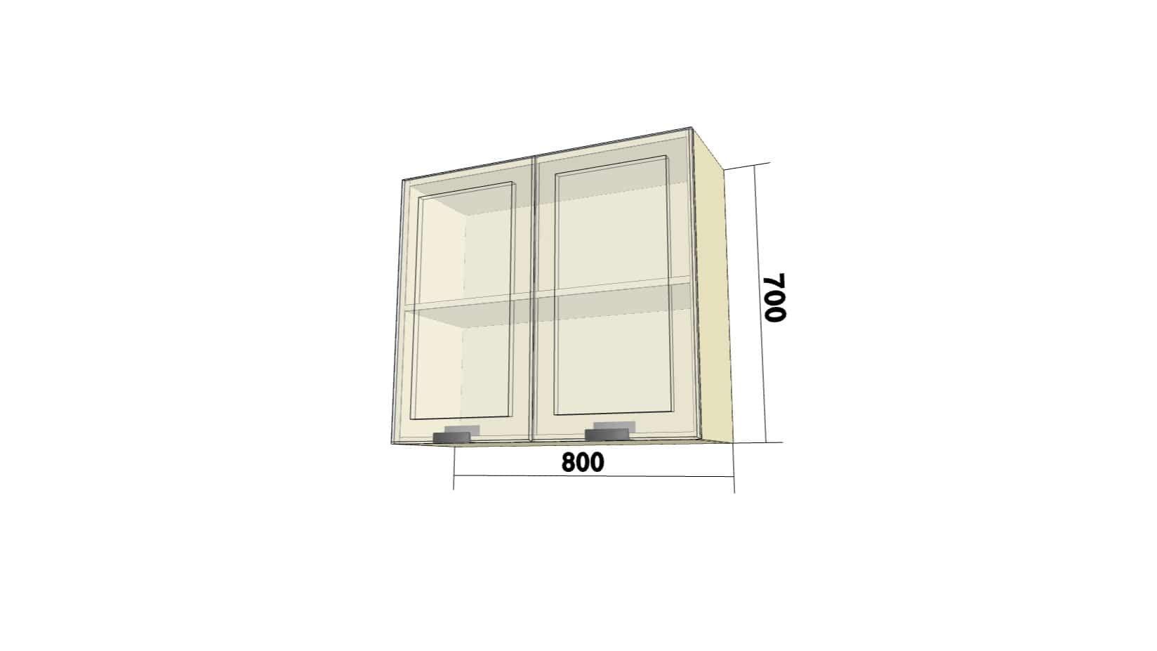 Шкаф-витрина универсальный с 2 распашными дверьми (ВРР (унив.)) (ШхВхГ: 800x700x280) - фото 2