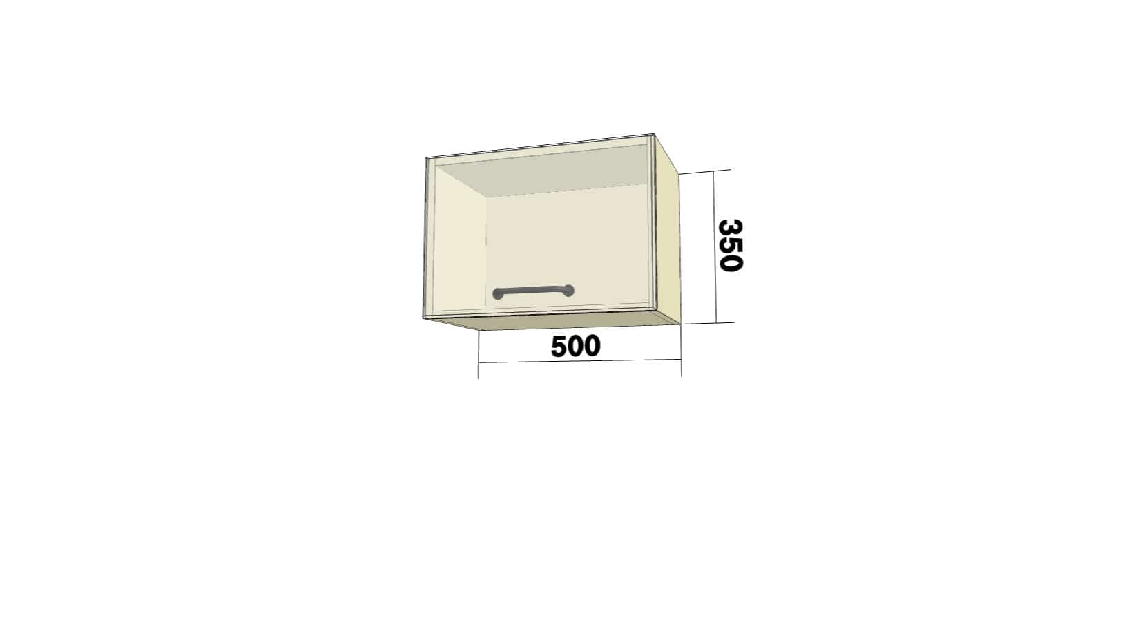 Шкаф с 1 откидной дверью (О) (ШхВхГ: 500x350x280) - фото 2