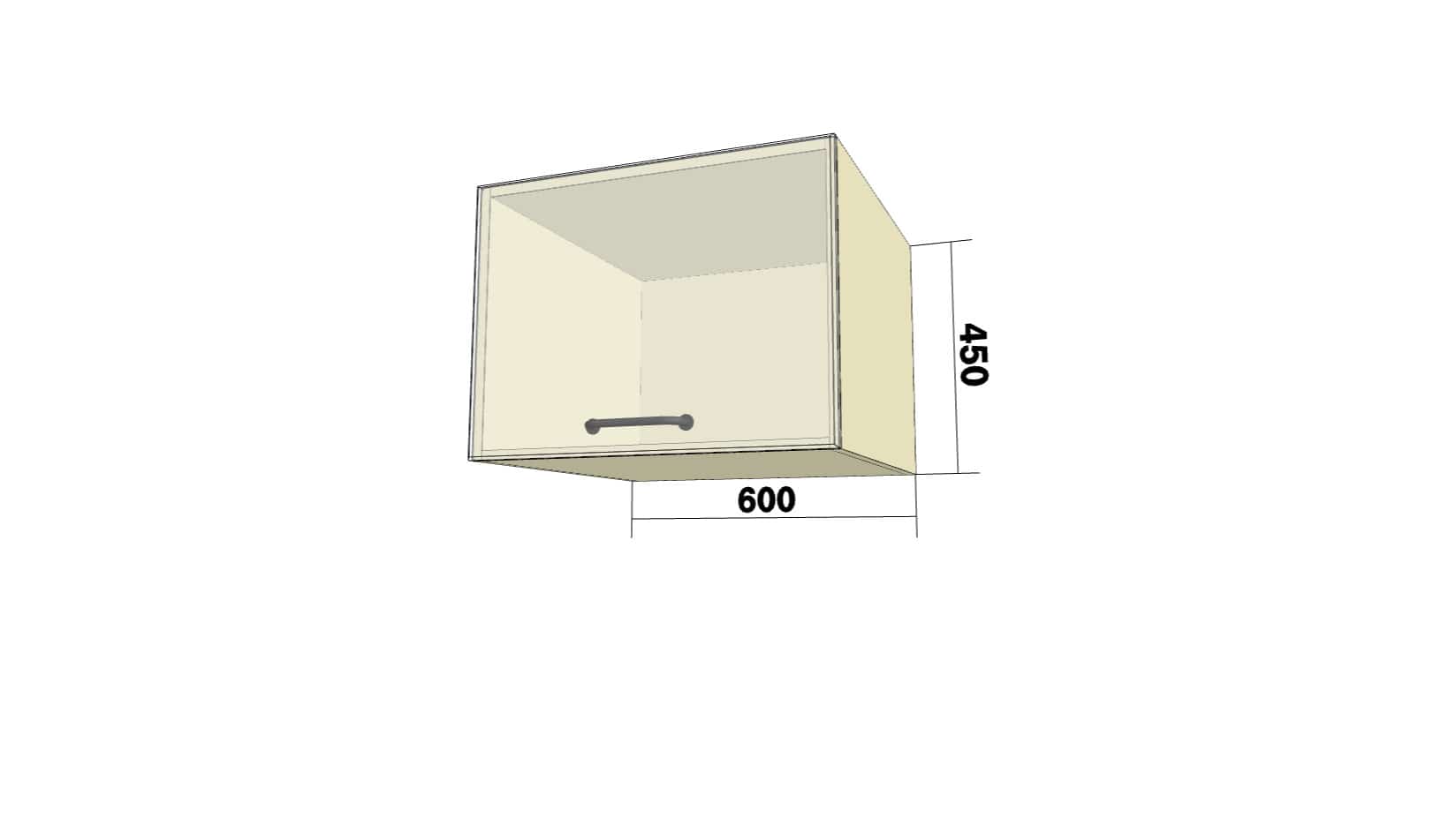 Шкаф высокий с 1 откидной дверью (О высок. (глуб.)) (ШхВхГ: 600x450x574) - фото 2