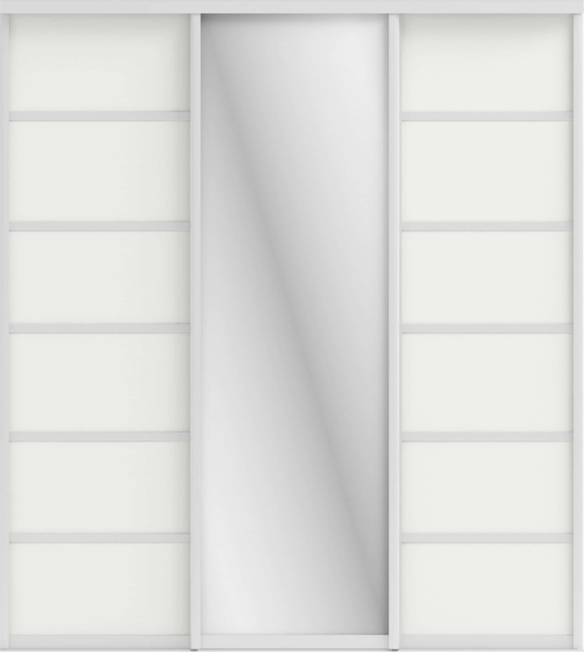 СТИВ (ЗЕРКАЛО/ЛДСП) (белый шагрень/профиль С хром) - фото 1