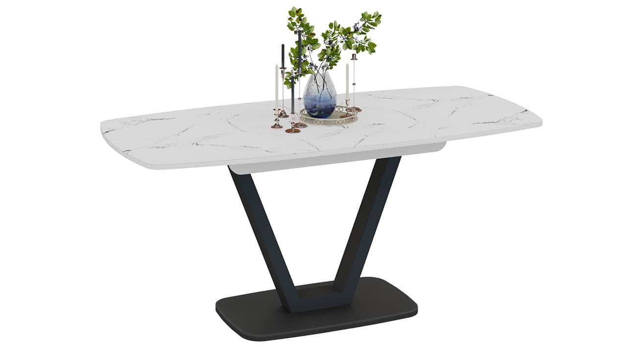 СИНГАПУР (черный муар/стекло белый мрамор) - фото 1