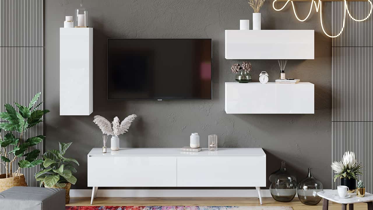 ГЛОСС (белый глянец/стекло белый глянец, опоры белые) - фото 6