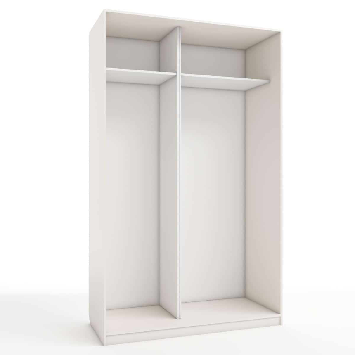 КОРПУС ШКАФА 1400*600*2300 ММ С АНТРЕСОЛЬНЫМИ ПОЛКАМИ (Корпус: ТЭФФИ, Наполнение: БЕЛЫЙ шагрень) - фото 1