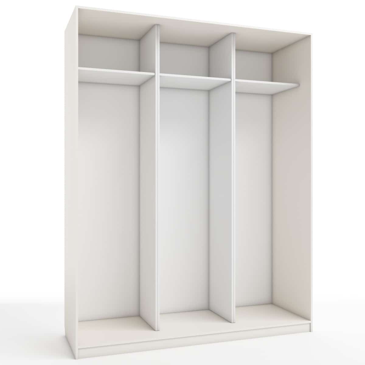 КОРПУС ШКАФА 1800*600*2300 ММ С АНТРЕСОЛЬНЫМИ ПОЛКАМИ (Корпус: ТЭФФИ, Наполнение: БЕЛЫЙ шагрень) - фото 1