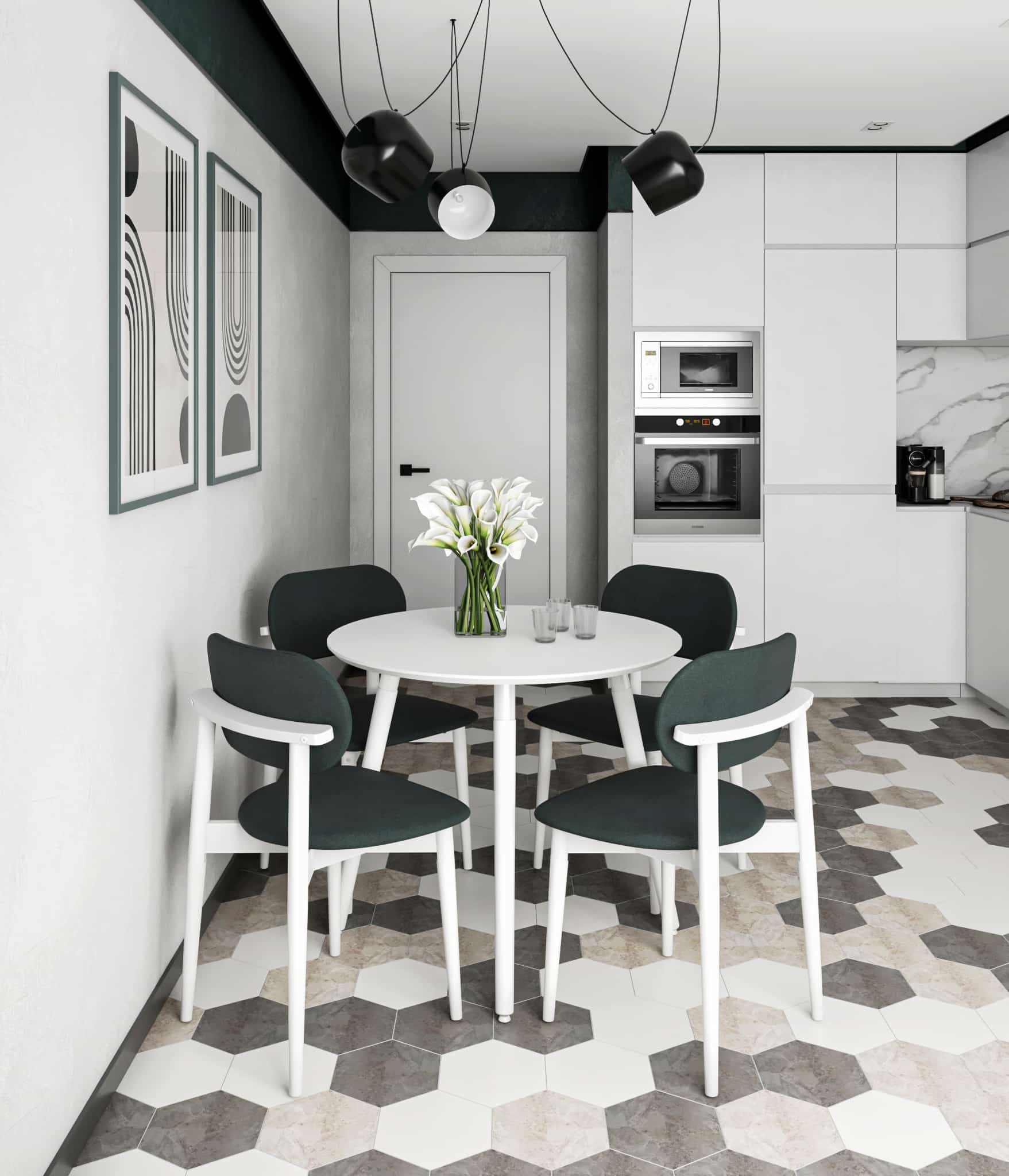 АМАДЕО-2/САНТЪЯГО (белый матовый / металл белый / белый матовый) - фото 1