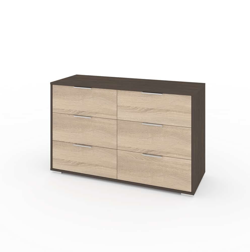 ЛАРС-6-1400 (венге темный/дуб сонома, ручка СА-1, цвет - металлик) - фото 1