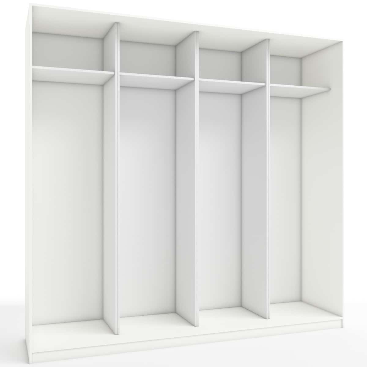 КОРПУС ШКАФА 2400*600*2300 ММ С АНТРЕСОЛЬНЫМИ ПОЛКАМИ (Корпус: БЕЛЫЙ легкий шелк, Наполнение: БЕЛЫЙ легкий шелк) - фото 1