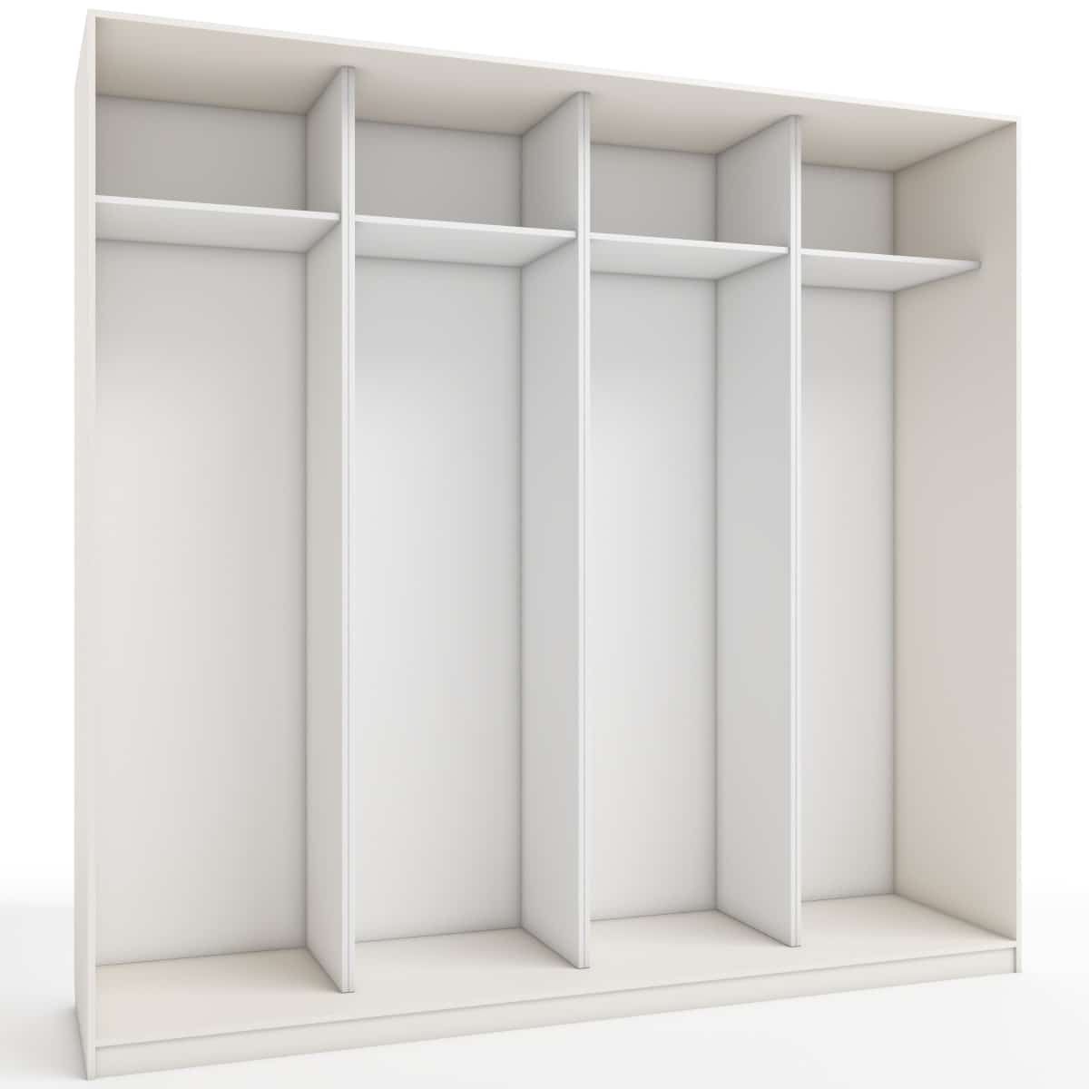 КОРПУС ШКАФА 2400*600*2300 ММ С АНТРЕСОЛЬНЫМИ ПОЛКАМИ (Корпус: ТЭФФИ, Наполнение: БЕЛЫЙ легкий шелк) - фото 1