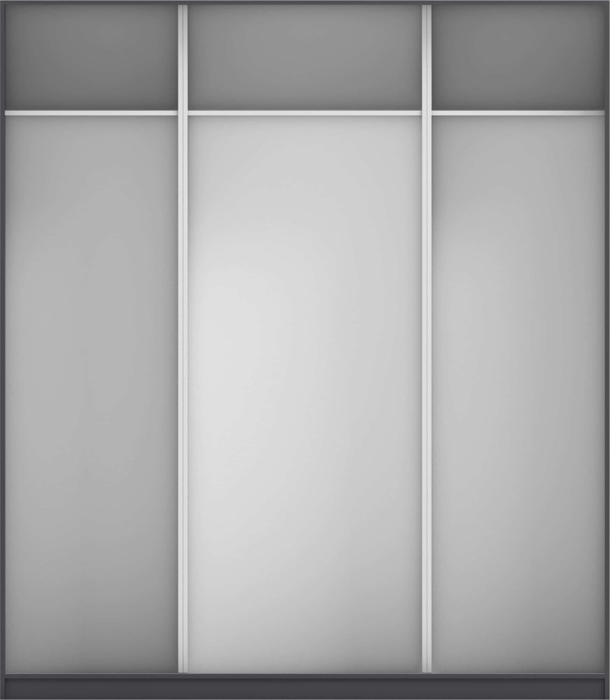 КОРПУС ШКАФА 2000*600*2300 ММ С АНТРЕСОЛЬНЫМИ ПОЛКАМИ (Корпус: ГРАФИТ, Наполнение: БЕЛЫЙ легкий шелк) - фото 1