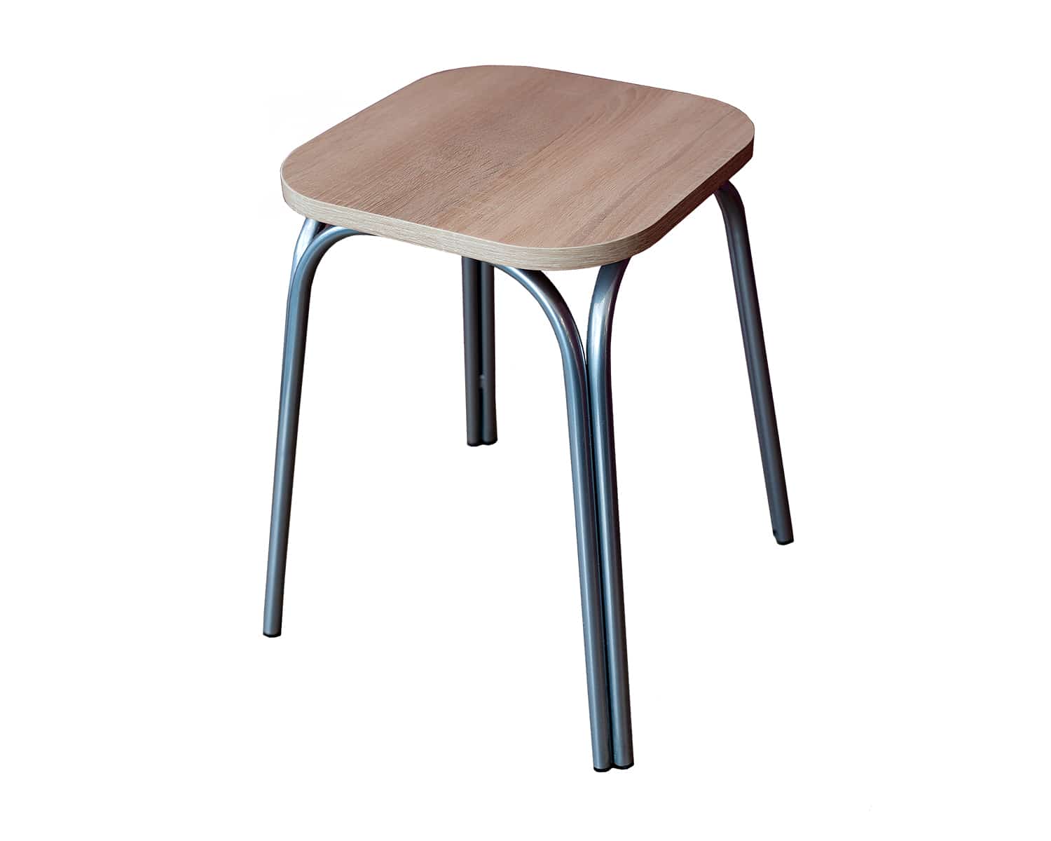 ТАБУРЕТ ТБ17 ЛДСП (АРТ.ТБ 17. 3/1) (Алюминий Хром/Дуб сонома (000/46)) - фото 1