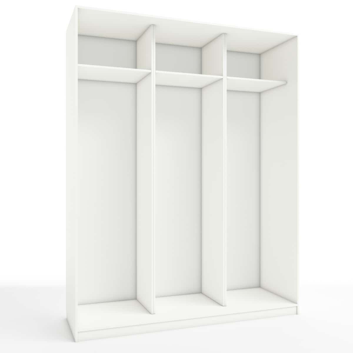 КОРПУС ШКАФА 1800*600*2300 ММ С АНТРЕСОЛЬНЫМИ ПОЛКАМИ (Корпус: БЕЛЫЙ шагрень, Наполнение: БЕЛЫЙ шагрень) - фото 1