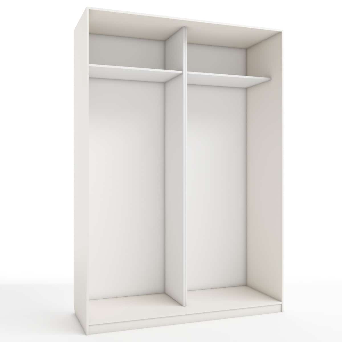 КОРПУС ШКАФА 1600*600*2300 ММ С АНТРЕСОЛЬНЫМИ ПОЛКАМИ (Корпус: ТЭФФИ, Наполнение: БЕЛЫЙ шагрень) - фото 1