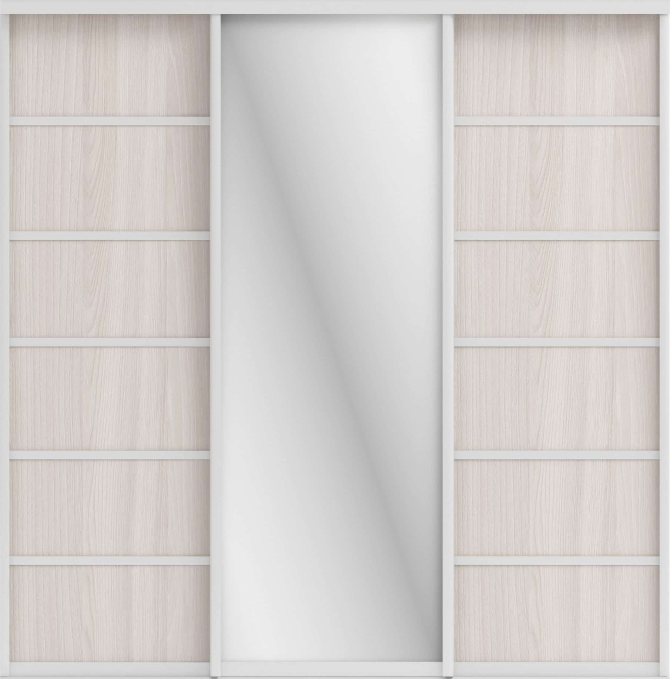 СТИВ (ЗЕРКАЛО/ЛДСП) (ясень светлый/профиль С хром) - фото 2