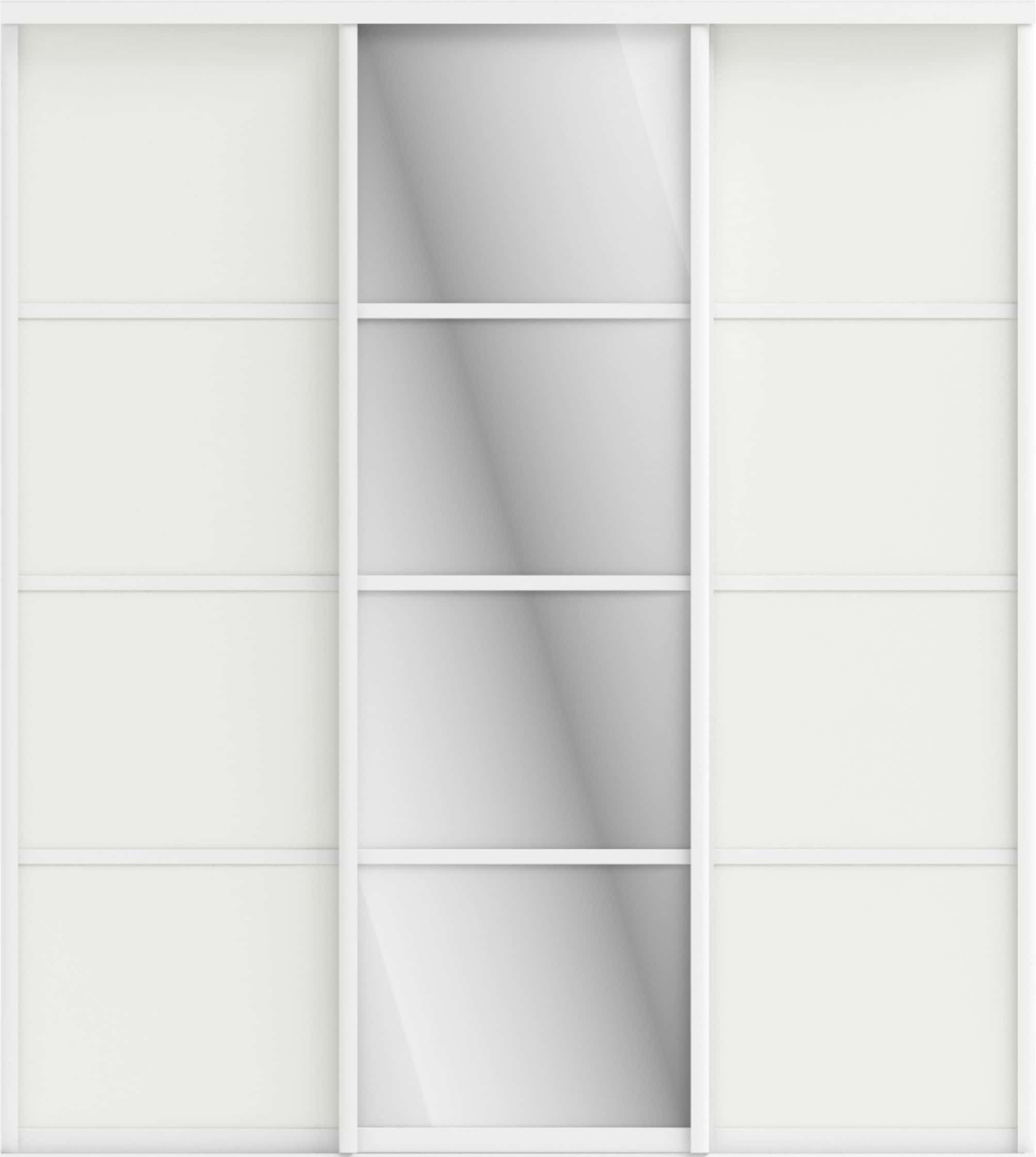 РЭЙ (1 ДВ. ЗЕРК./2 ДВ. СТЕКЛО БЕЛОЕ) (профиль белый глянец) - фото 1