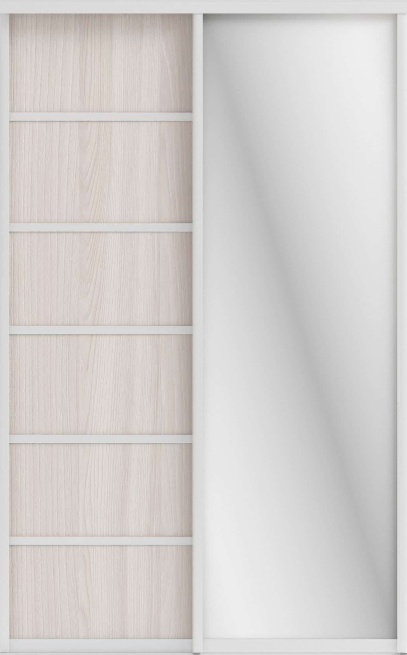 СТИВ (ЗЕРКАЛО/ЛДСП) (ясень светлый/профиль С хром) - фото 1