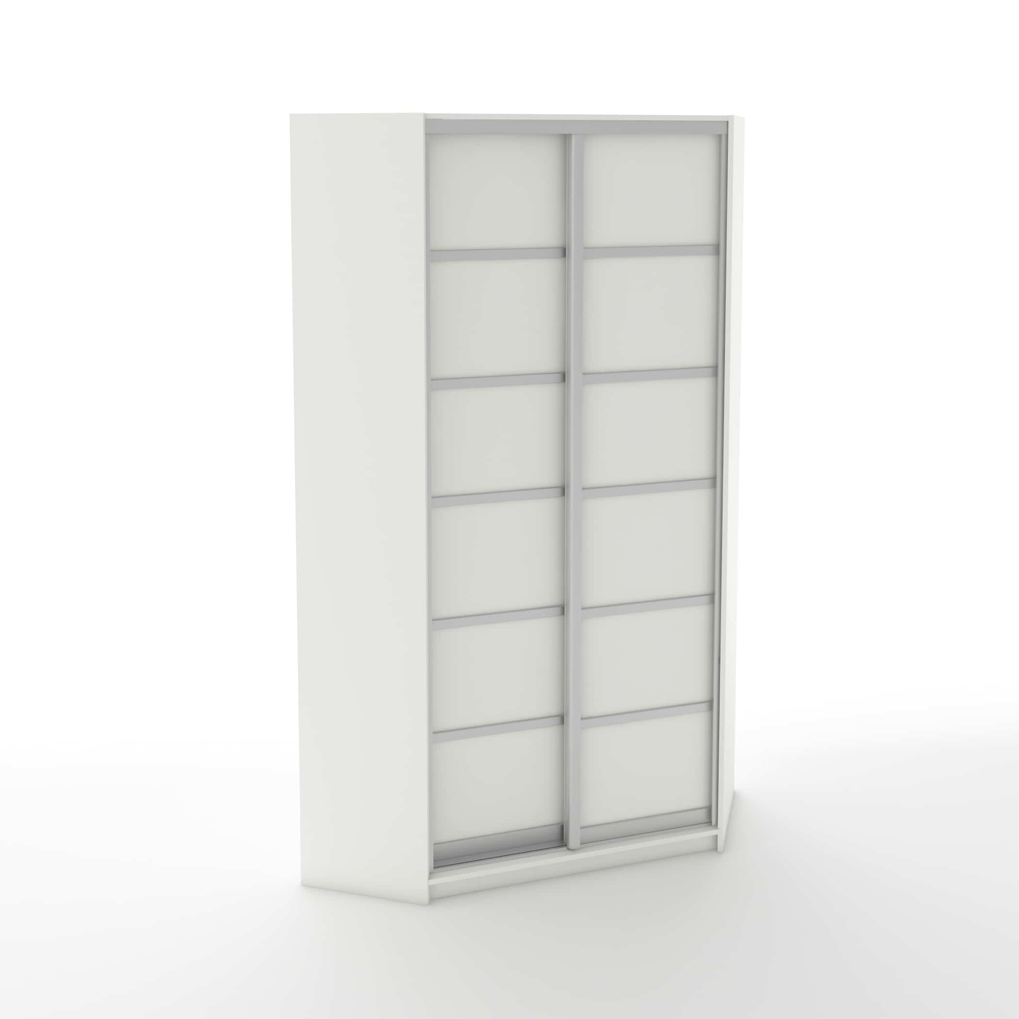 СТИВ (белый шагрень/хром/2 дв. комб. ЛДСП) - фото 1