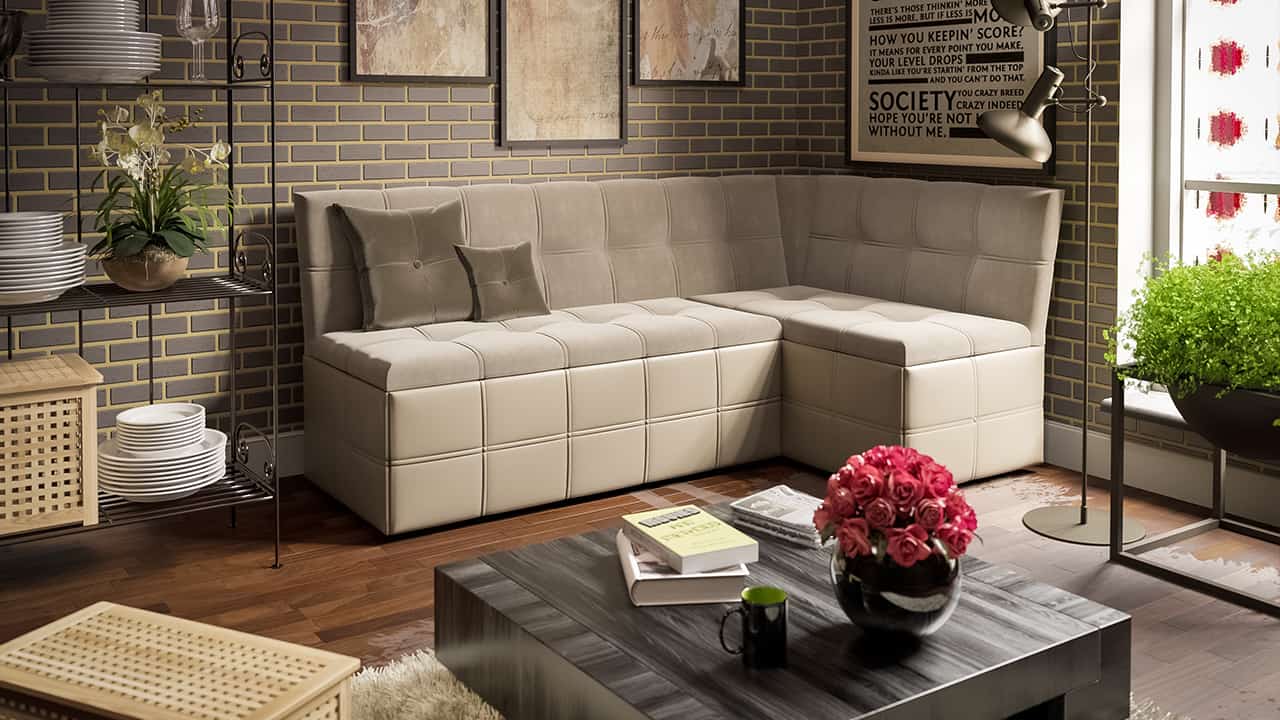 ДОМИНО (кожзам светло-коричневый/велюр мокко светлый) - фото 3