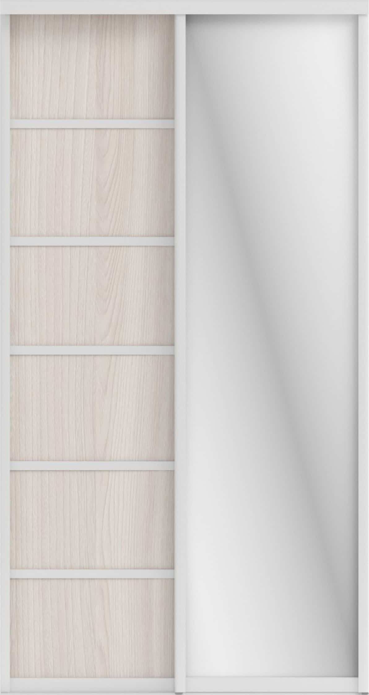 СТИВ (ЗЕРКАЛО/ЛДСП) (ясень светлый/профиль С хром) - фото 1